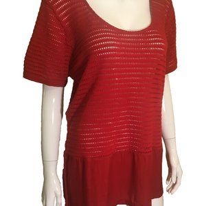 La Perla cotton crochet mini dress/cover up NWT Red size 8/Med